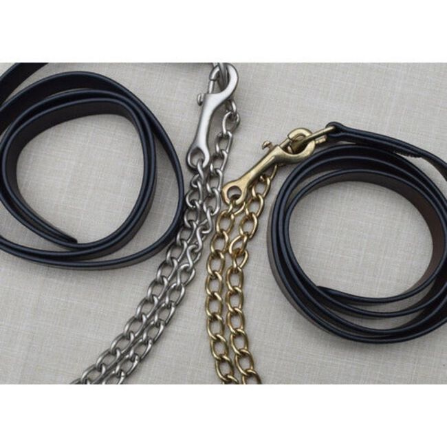 KL Select Red Barn Leather Lead Line with Chain image number null