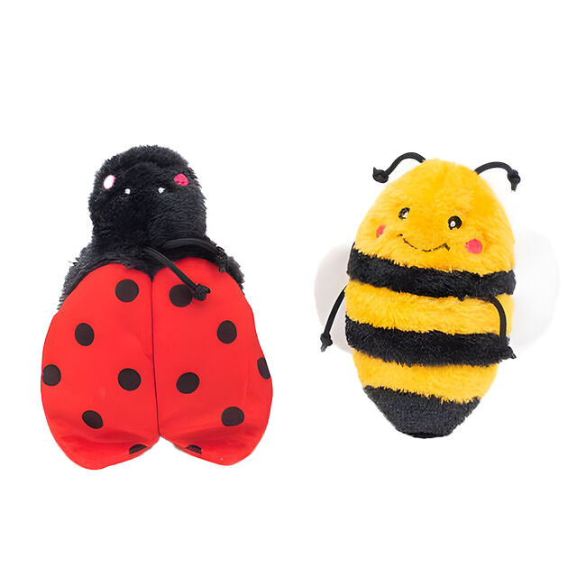 Zippy Paws Crinkles - 2-Pack - Bee and Ladybug image number null
