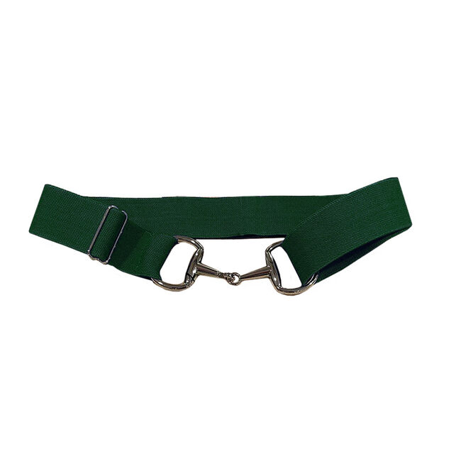 Anademi Stretch Belt with Silver-Tone Bit Buckle - Solid Colors image number null