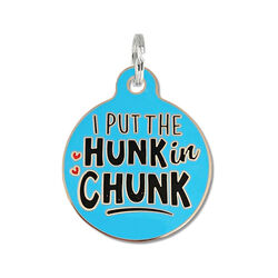 Bad Tags Dog ID Tag - I Put the Hunk in Chunk - Blue