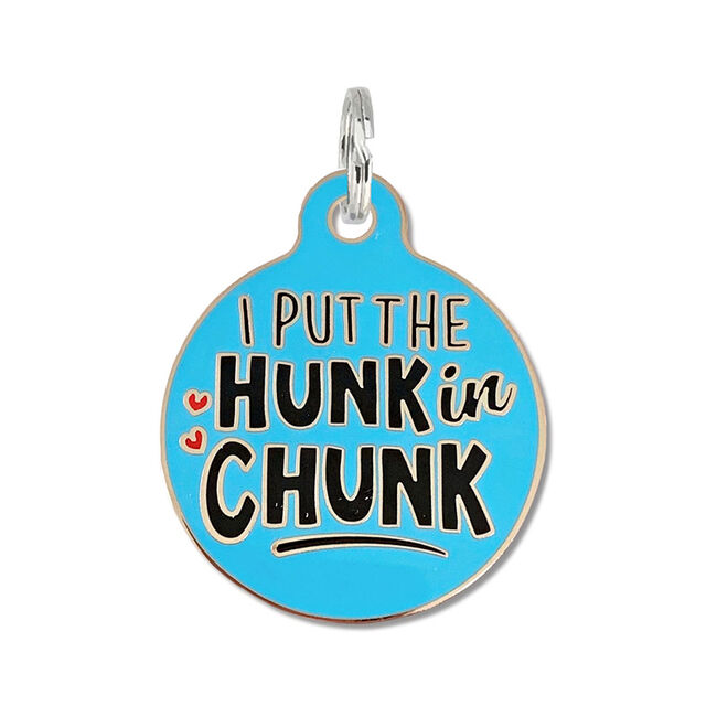 Bad Tags Dog ID Tag - I Put the Hunk in Chunk - Blue image number null