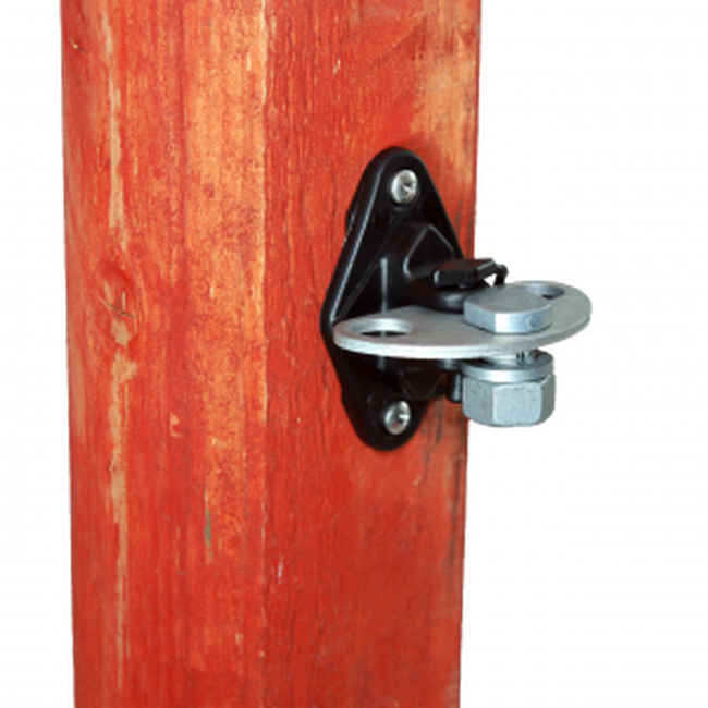 Powerfields 3-Way Gate Connector for Wood Post - Black image number null