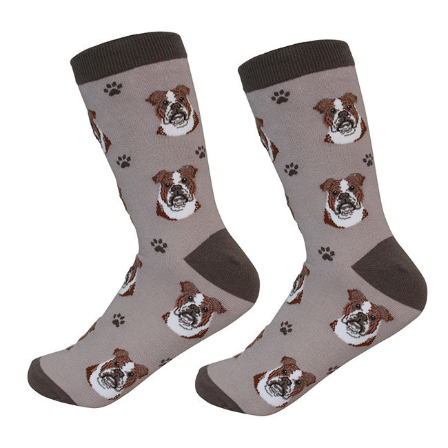 E&S Pets Unisex Novelty Crew Socks - Bulldog image number null