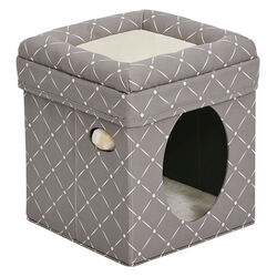MidWest Homes for Pets Curious Cat Cube - Mushroom Diamond Print