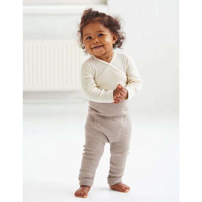 Ruskovilla Baby 100% Organic Merino Wool Long Nappy Pants - Sand image number null