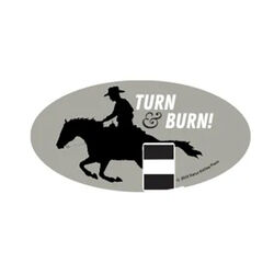 Horse Hollow Press Helmet Sticker - "Turn & Burn"