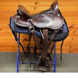 Used Circle Y Julie Goodnight Cascade Trail Saddle - Brown with Black Seat - 16"