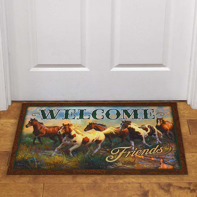 River's Edge Products Door Mat - Welcome Friends image number null