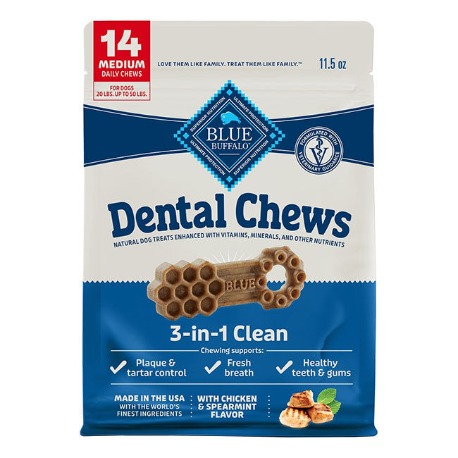 Blue Buffalo Dental Chews with Chicken & Spearmint Flavor image number null