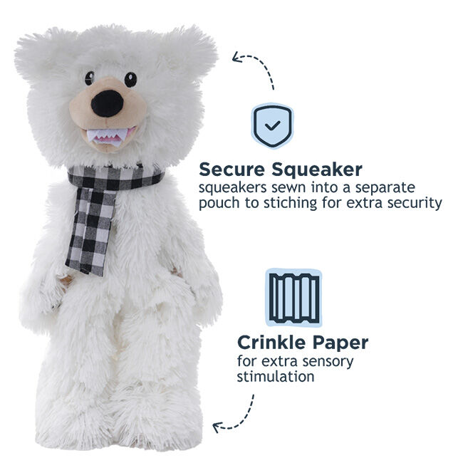 Tall Tails Stuffless Squeaker Dog Toy - Polar Bear image number null