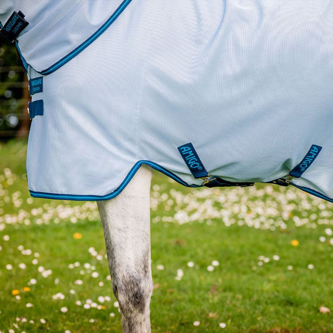 Horseware Amigo Bug Rug Fly Sheet (0g Light) - Azure Blue/Navy & Electric Blue image number null