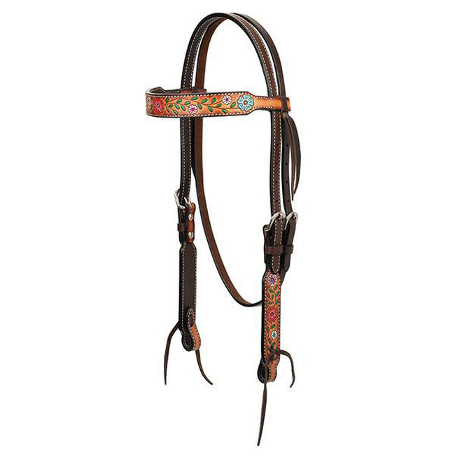 Weaver Equine Turquoise Cross Floral Vine Headstall image number null