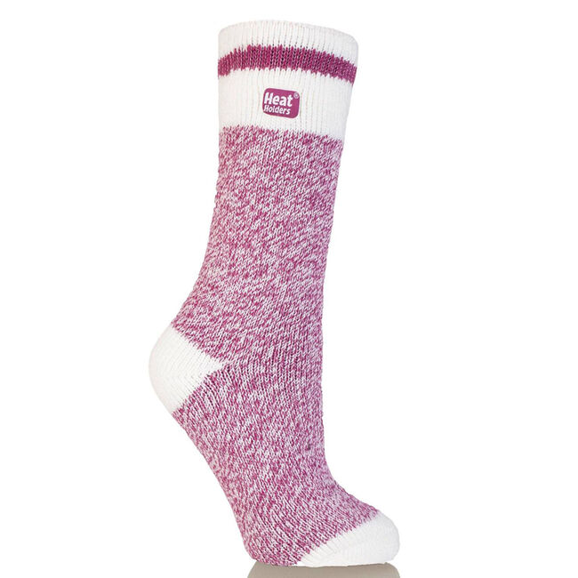 Heat Holder Twist Crew Socks Raspberry image number null