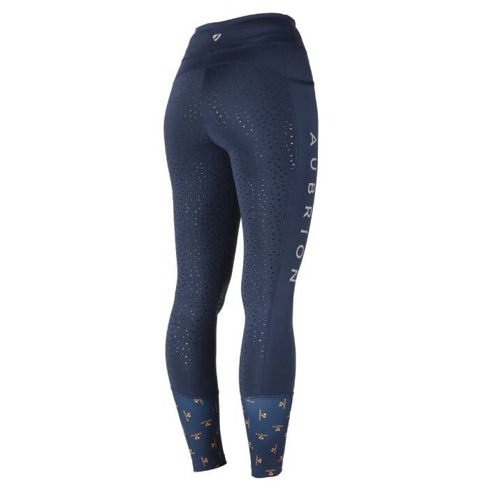 Navy Blue Shires Aubrion Stanmore Womens Riding Tights 
