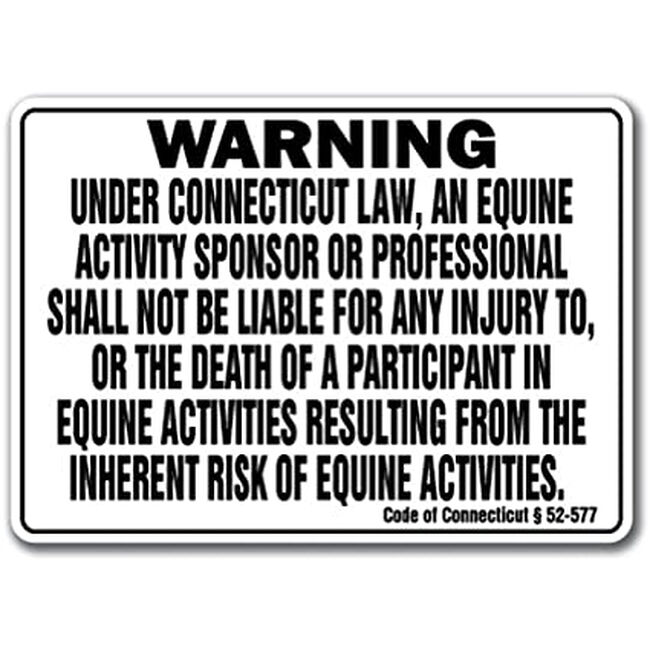 Noble Beasts Graphics Connecticut Equine Liability Sign image number null