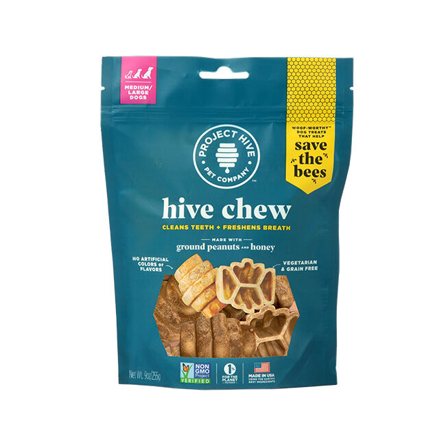 Project Hive Dental Chew - Cleans Teeth & Freshens Breath - Ground Peanuts & Honey image number null
