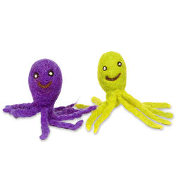 Dharma Dog Karma Cat Wool Cat Toy - Octopus - 2-Pack