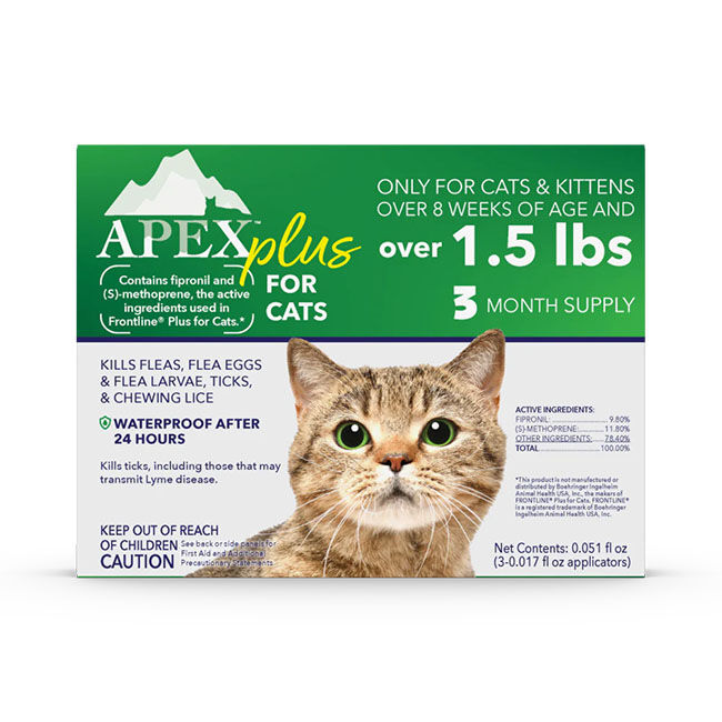 Apex Animal Health Apex Plus for Cats Flea & Tick Protection - 3-Month Supply image number null