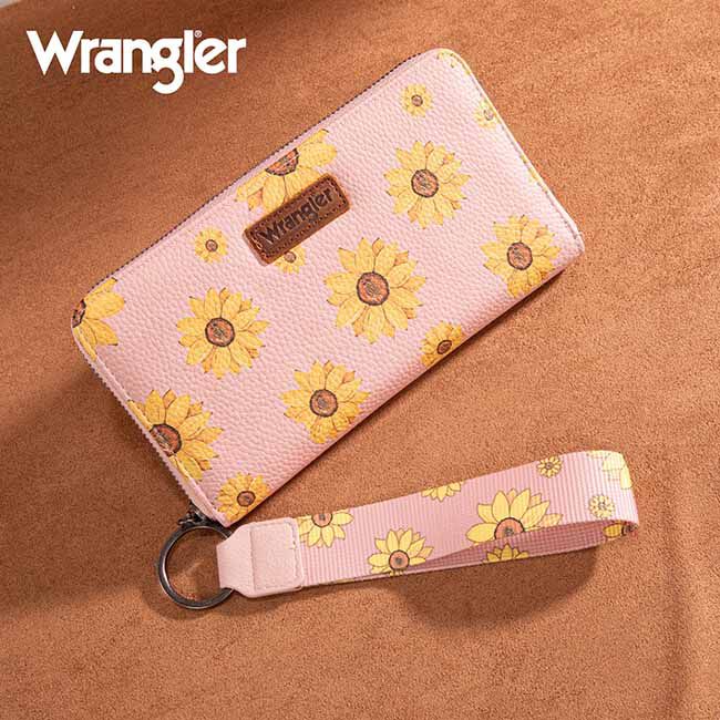 Wrangler Sunflower Print Wallet - Pink image number null