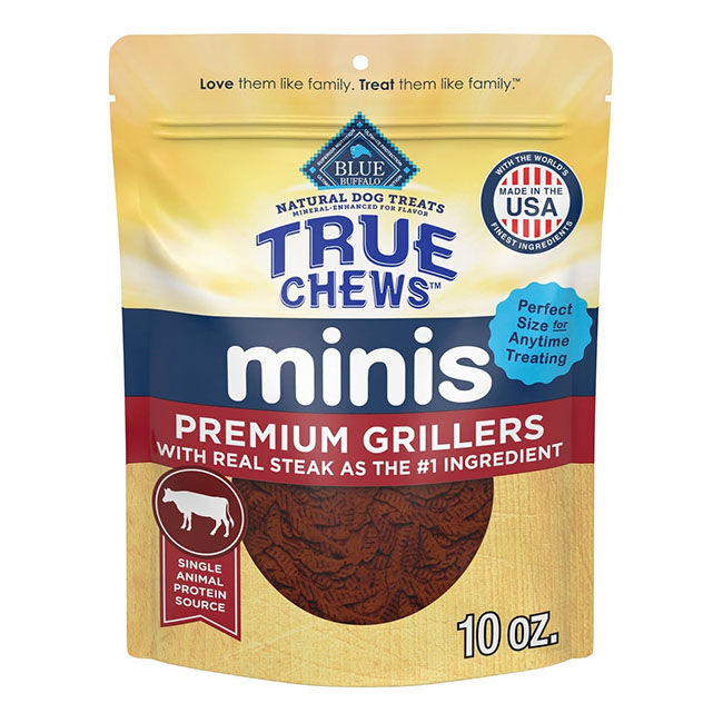 Blue Buffalo True Chews Minis Premium Dog Treats - Premium Grillers Made with Real Steak - 10 oz image number null