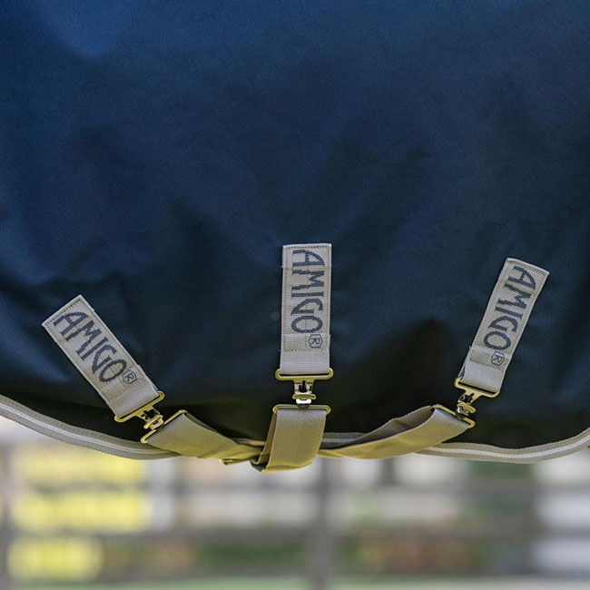 Horseware Amigo 1200D Turnout Blanket (250g) - Navy/Titanium Grey/Silver image number null