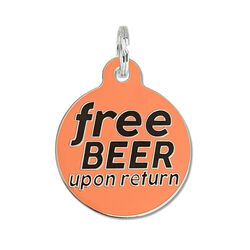 Bad Tags Dog ID Tag - Free Beer Upon Return - Orange - Closeout
