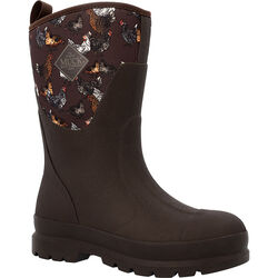 Muck Women's Chore Mid Boot - Brown/Chickens