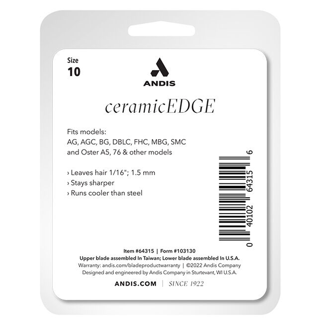 Andis CeramicEdge Blade - 10 (1/16", 1.5mm) image number null