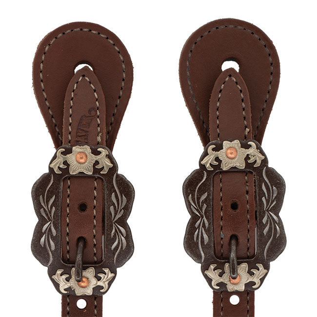 Weaver Equine Dusk Collection Men's Buckstitch Spur Straps in Oiled Hermann Oak Leather image number null