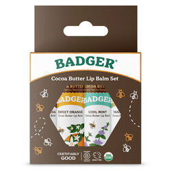 Badger Cocoa Butter Lip Balm Gift Set - 4-Pack