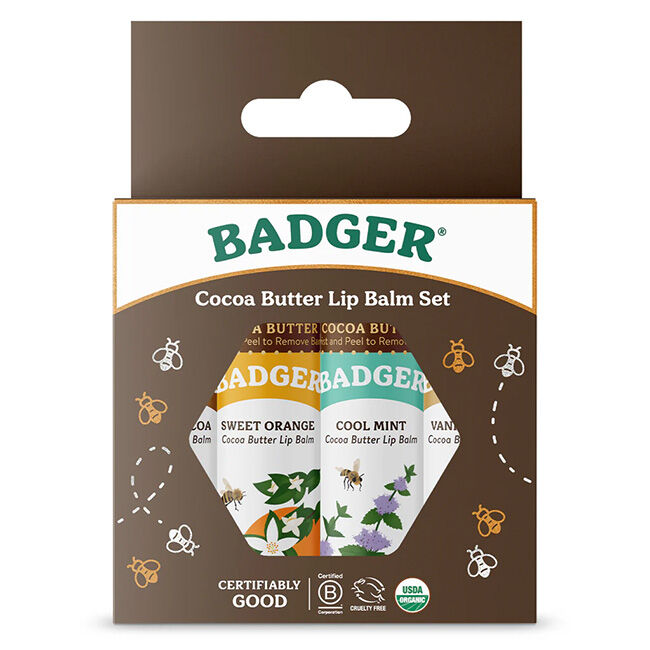 Badger Fair Trade Cocoa Butter Lip Balm 4-Pack image number null