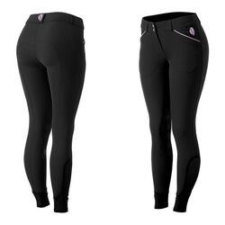 Equinavia Women's Astrid Silicone Knee Patch Breeches - Black/Orchid Mist