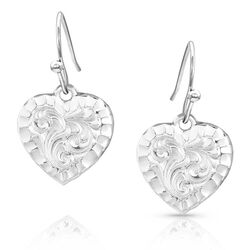 Montana Silversmiths Chiseled Heart Earrings
