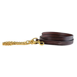 Tory Leather Leather Lead with 24" Solid Brass Chain - Havana