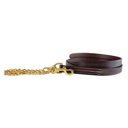Tory Leather Leather Lead with 24" Solid Brass Chain