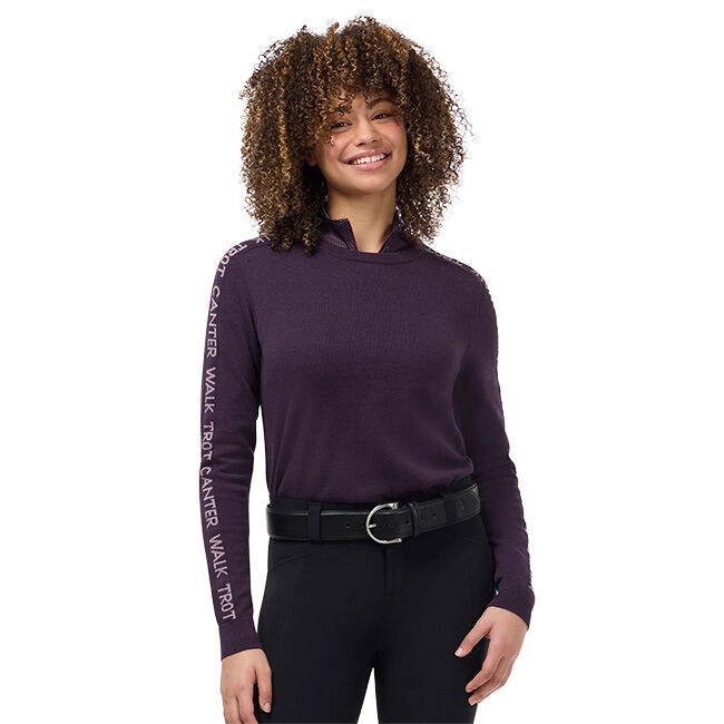 Kerrits Women's Equi Rhythm Crew Neck Sweater - Elderberry/Sugarplum image number null