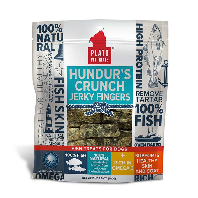 Plato Hundur's Crunch Jerky Fingers Fish Dog Treats - 3.5 oz image number null