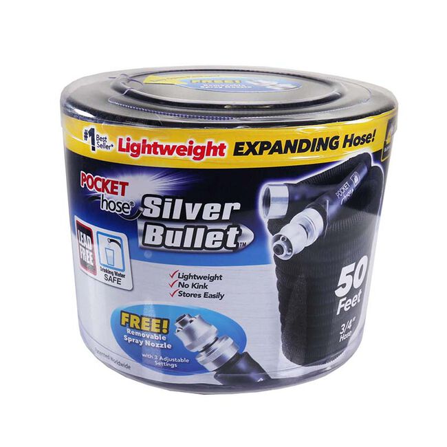 Pocket Hose Silver Bullet 3/4" x 50' Expandable Lightweight Garden Hose image number null