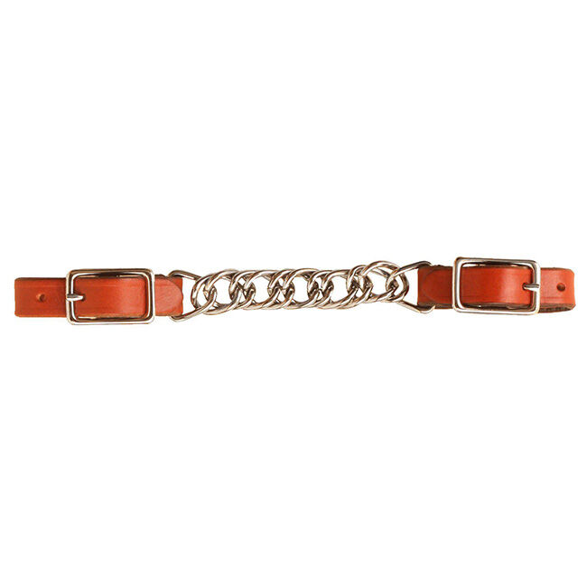 Tory Leather Curb Strap with Flat Twisted Chain image number null