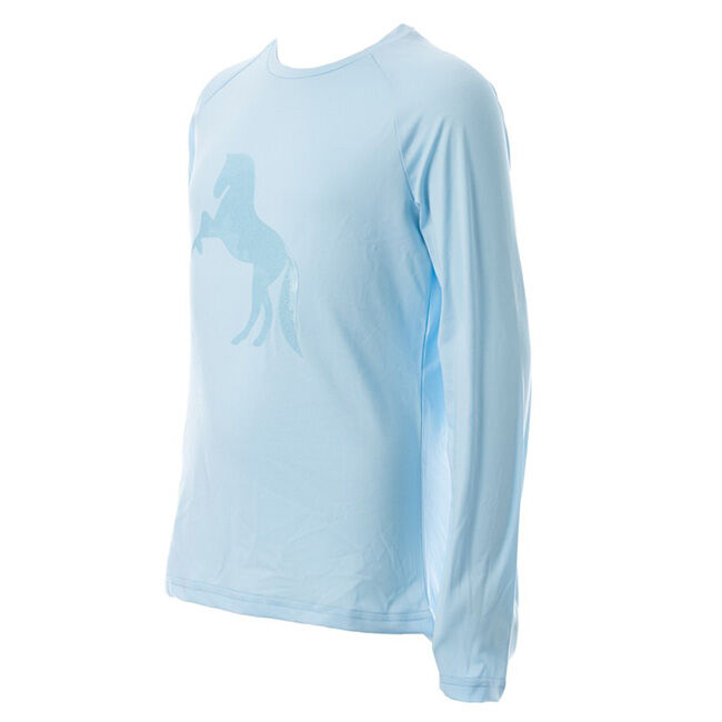 Horze Kids' Flora Technical Long Sleeve Top - Insignia Blue image number null