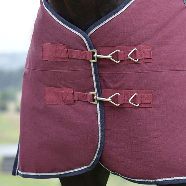 WeatherBeeta ComFiTec Essential Turnout with Standard Neck (220g Fill) - Burgundy/Navy image number null