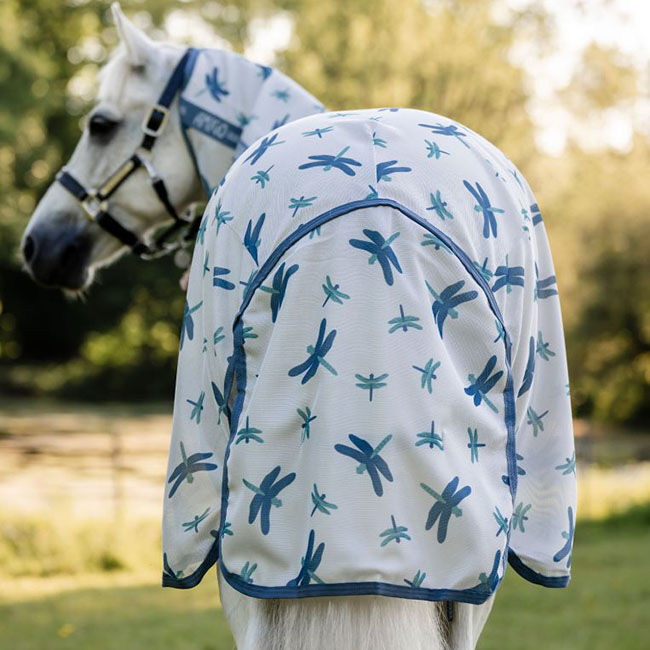 Horseware Amigo Bug Rug Plus Pony Fly Sheet - Dragonfly Print/Silver/Blue/Sage image number null