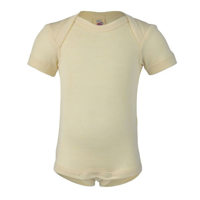 Engel Baby Wool/Silk Blend Short Sleeve Bodysuit image number null
