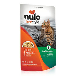 Nulo FreeStyle Meaty Topper for Cats - Chicken and Mackerel in Broth Recipe - 2.8 oz