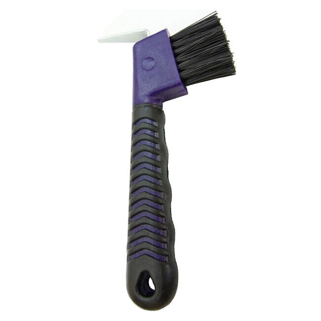 Intrepid International Rubber Grip Hoof Pick with Brush image number null