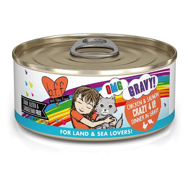 Weruva BFF OMG Cat Food - Crazy 4 U! Chicken & Salmon Dinner in Gravy - 5.5 oz image number null