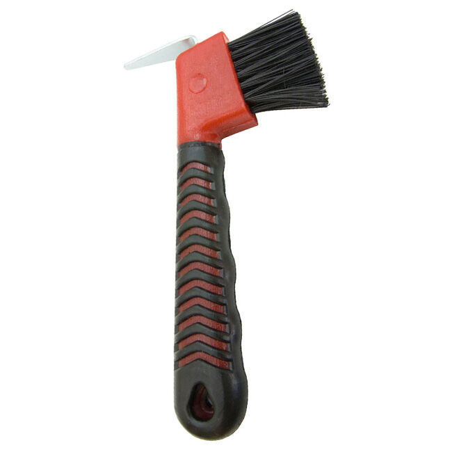 Intrepid International Rubber Grip Hoof Pick with Brush image number null