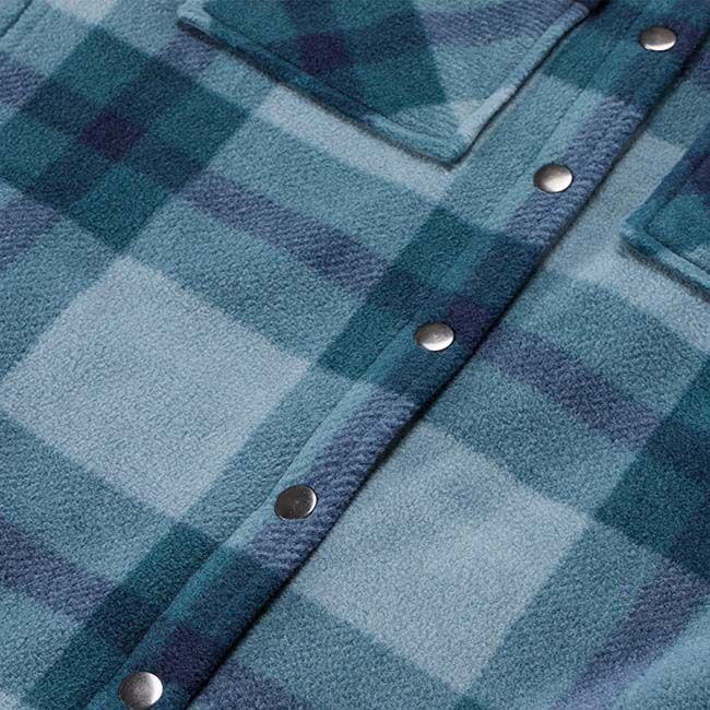 Kerrits Women's Alpine Fleece Snap Front Barn Shirt - Shoreline/Nightfall Plaid image number null