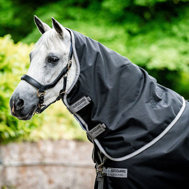 Horseware Amigo Bravo 12 Plus Turnout (400g Heavy) -Black/Titanium Grey & Silver image number null