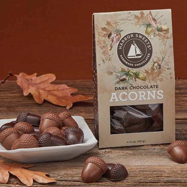 Harbor Sweets Dark Horse Chocolates Acorns - Dark Chocolate - 24 Pieces image number null